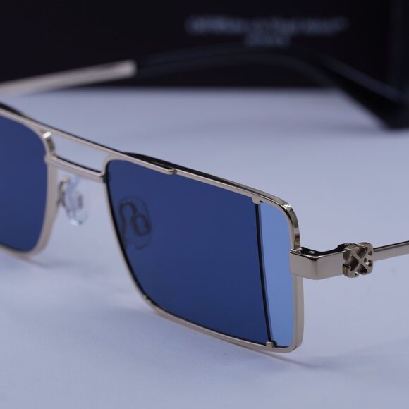 Off-White OERI14A CORTEZ 7645 Rectangle Sunglasses – Gold/Blue - Picture 4 of 11